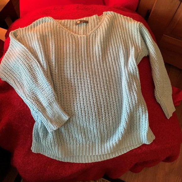 Sweater, Italy M, blue sky. 50% Cotton, 50% Acrylic. - Picture 3 of 16